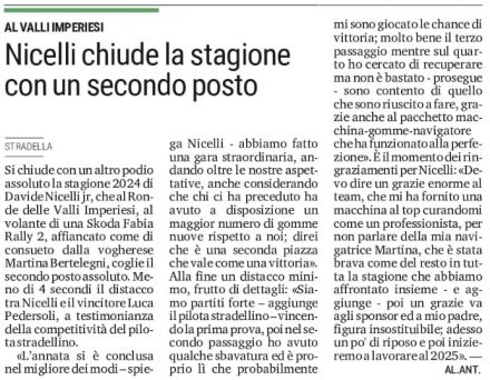 La Provincia Pavese 28/11/2024 - www.davidenicelli.com